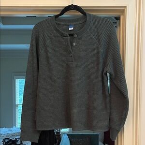 Old Navy Hunter Green Waffle Knit Sweater